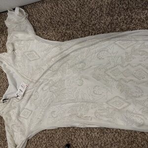 Zara White Embroidered Wedding Dress